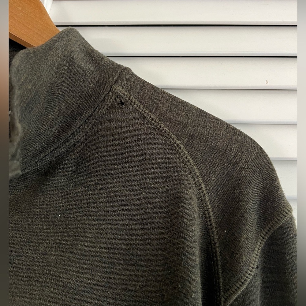 Smartwool Pullover Sweater Green Merino Wool 1/4 Zip Baselayer - Picture 7 of 14